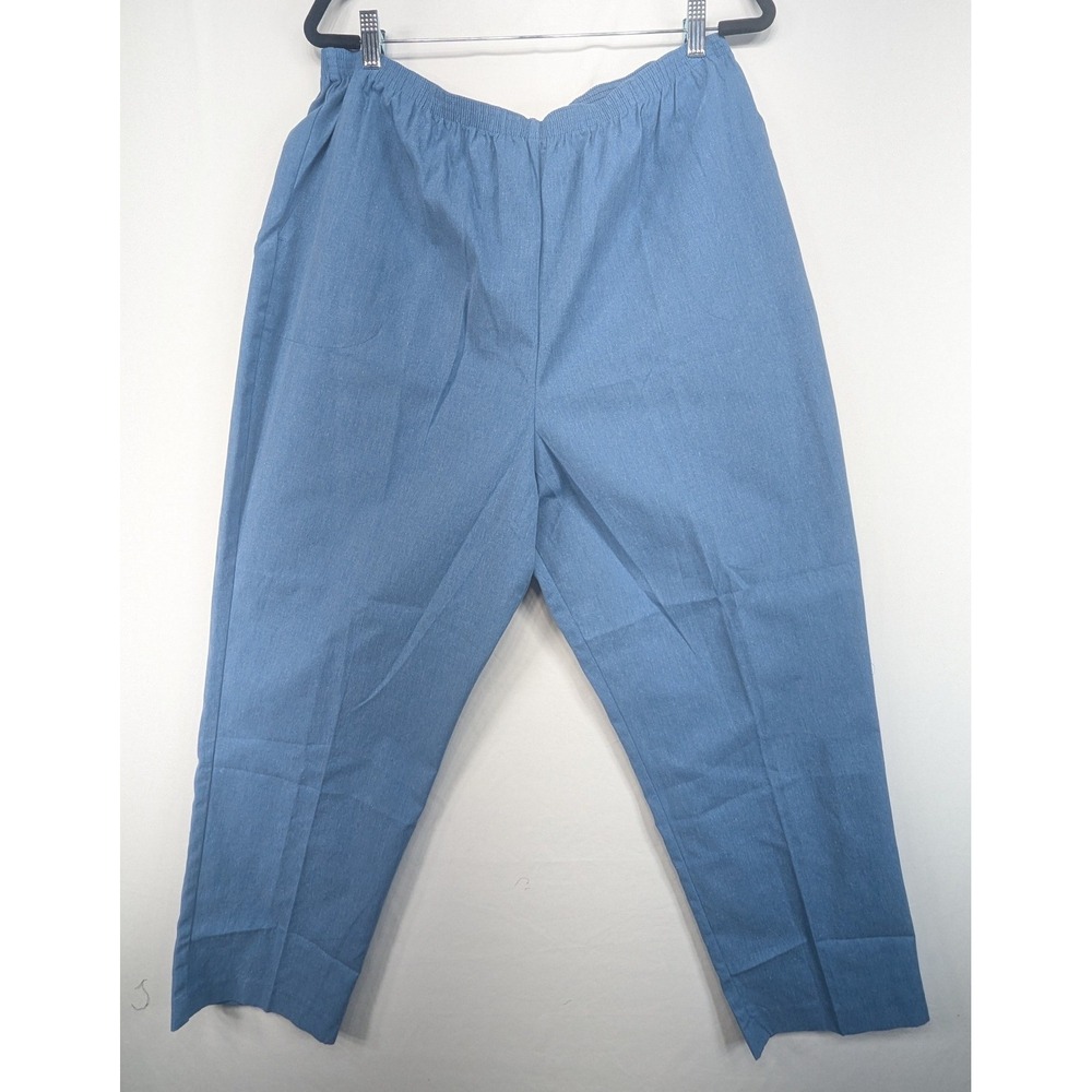 Blair Womens Elastic Waist Pull‎ On Pants Denim Blue Straight Leg Size 20W
